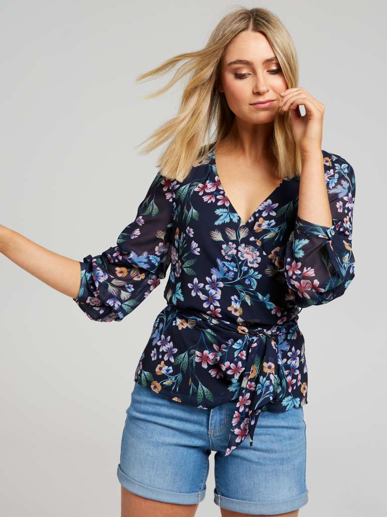 Willow Wrap Front Blouse $48.96 AUD