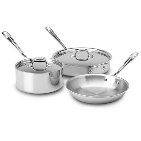 Up to 80% off RRP | All-Clad Stainless Steel Cookware Set 3pc. $462.00 (RRP:$770.00)