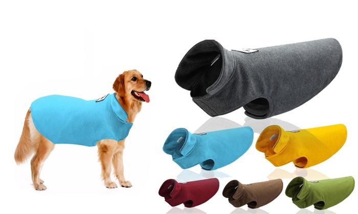 From $12 for a Warm Winter Fleeced Pet Coat in Choice of Size and Colour