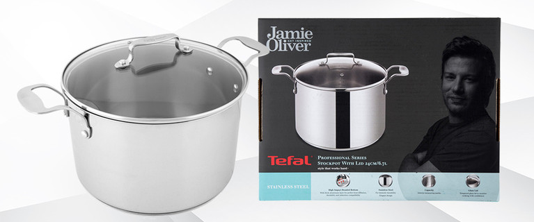 Jamie Oliver 6.7L Stockpot with Glass Lid by Tefal! Only $49.99