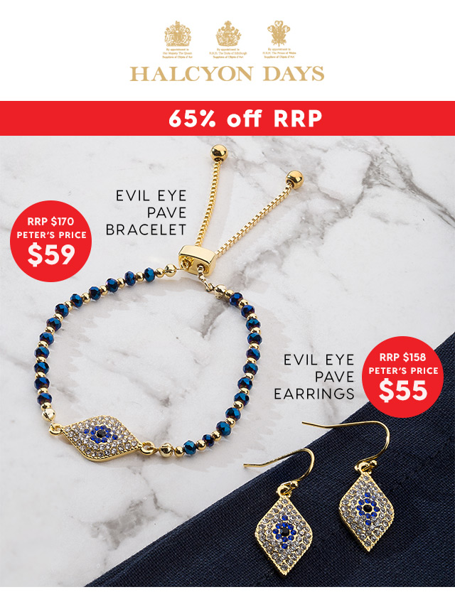 65% off RRP – Halcyon Days Jewellery. From Peter’s Price $55