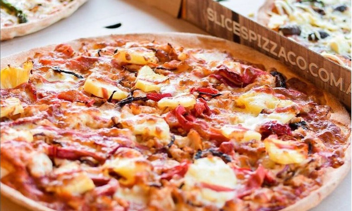 One ($10), Two ($20) or Three Large Takeaway Pizzas ($30) from Slices Pizza Co, Two Locations (Up to $65.70 Value)