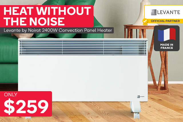 Free Shipping on The Ultimate Noiseless Heater! Levante by Noirot 2400W Electric Convection Panel Heater (LEV1319-8) $259 + FREE SHIPPING