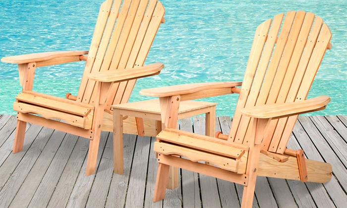 Adirondack-Style Chair ($79), a Chair with Footstool ($129) or a Three- Piece ($179) or Five-Piece Furniture Set ($259)
