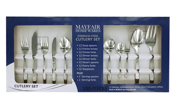 EOFYS: $39 for a Mayfair Home Designer 100-Piece Stainless Steel Cutlery Set