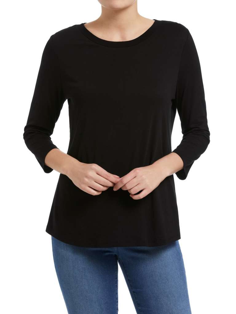 Boat Neck 3/4 Sleeve Tee $34.95