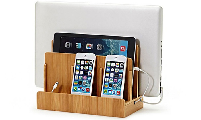 $34 for a Bamboo Smartphone and Tablet Organiser with a Cable Hiding Section