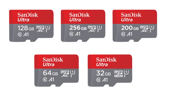 $19.95 for a 32GB SanDisk Ultra Micro SD Memory Card with Adapter, or $32.95 (64GB), $56.95 (128GB), $89.95 (200GB)