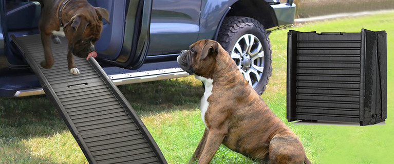 Going on Road Trips with Your Furry Friend Just Got Easier with this Folding Pet Ramp! Helps, Older, Heavier, or Short-Legged Dogs Get a Leg Up to Your Car! Only $56.99