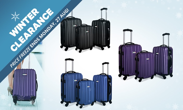 WINTER CLEARANCE: $111.95 for a Three-Piece Milano Hard Case Luggage Set with TSA-Certified Locks (Don’t Pay $449)