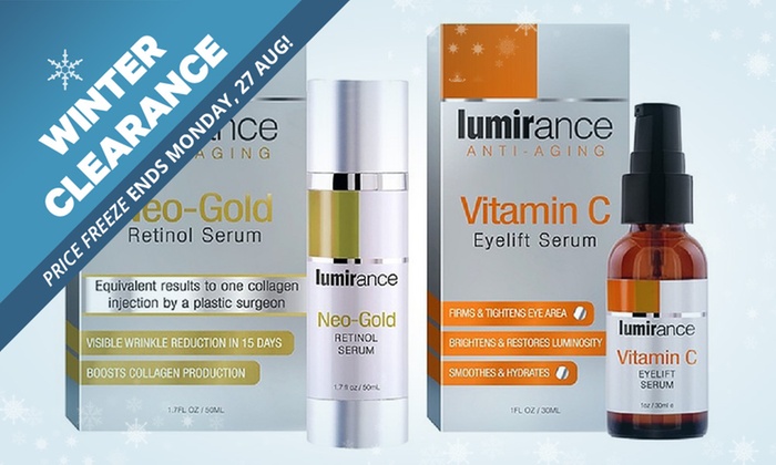 WINTER CLEARANCE: $32.95 for Lumirance Retinol Serum and Vitamin C Serum Anti-Ageing Skincare Duo Pack