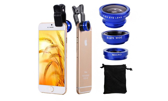 3-in-1 Lens for Smartphone Camera in a Choice of Colour: One ($9.95) or Two ($14)