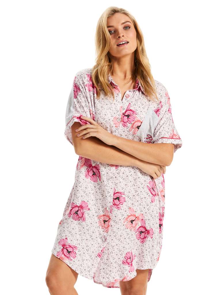 Floral Boyfriend Nightshirt $63.96 AUD