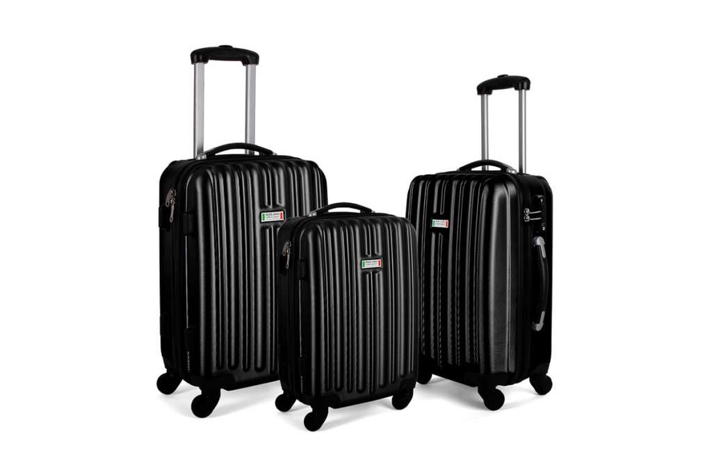 Milano ABS Luxury Shockproof Luggage 3pc Set – Black $109