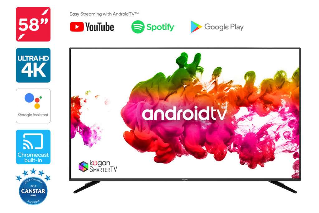 Kogan 58″ 4K LED SmarterTV™ (Android TV™, Smart TV) $759