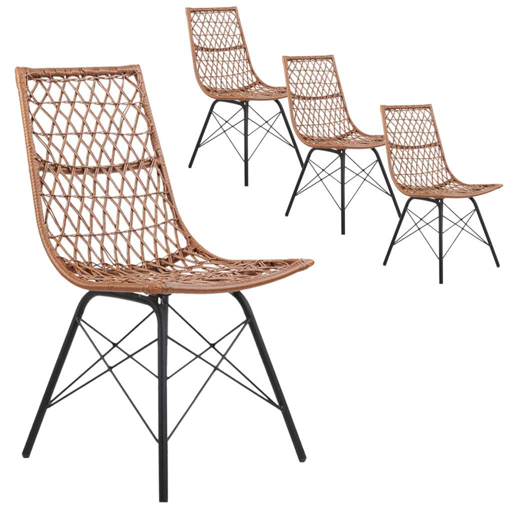 Lui PE Wicker Dining Chairs (Set of 4) $264.00 (RRP $339.00)