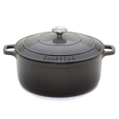 Chasseur 26cm/5.2L Round French Oven Caviar $229.00 (RRP $499.00)