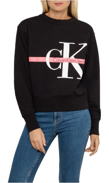 Buy 1 Get 1 50% Off | CK MONOGRAM CREW BLACK SWEAT $119.95