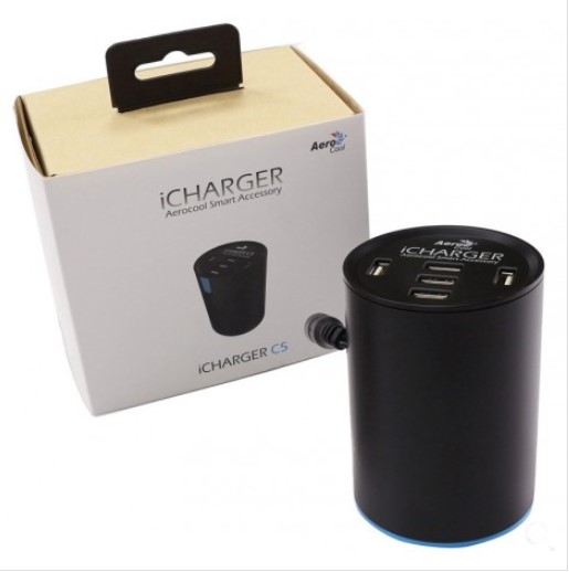 Aerocool iCharger C5 5 Port USB Car Charger, 2.4A Fast Charger with Smart IC, Total 10A 50W $25.00 (RRP $49.00)