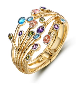 SGS 18K Gold Plated & Simulated Gemstones Wrap Cuff $25.00 (Price elsewhere $142.00)