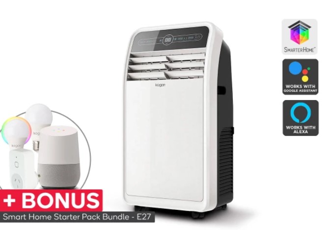 PRESALE | Kogan SmarterHome™ 14,000BTU Portable Air Conditioner w/ Smart Home Starter Pack – E27 $899 + FREE SHIPPING