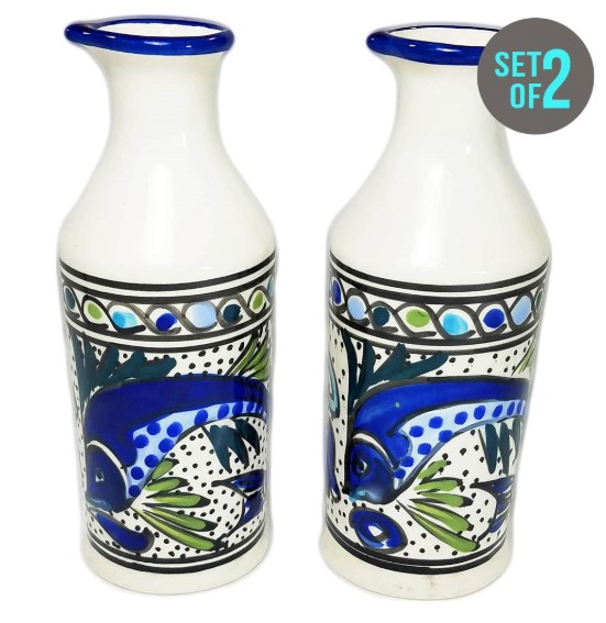 Le Souk Aqua Fish Design Stoneware Cruet Set of 2 $19.00 (Price elsewhere $36.00)