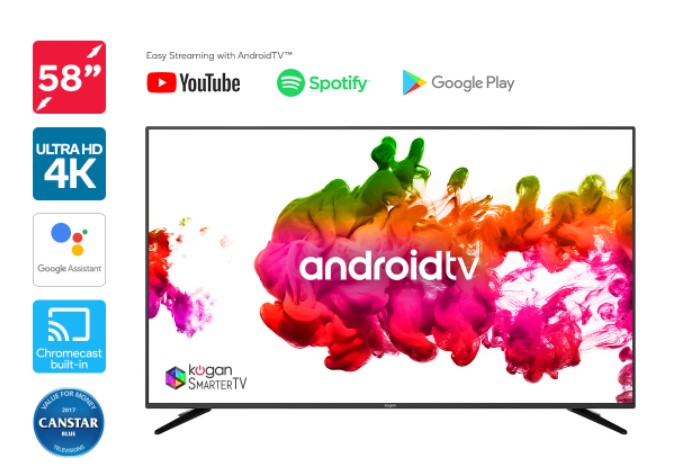 Save $100 | Kogan 58″ 4K LED SmarterTV™ (Android TV™, Smart TV) $799 + Delivery (Was $899)