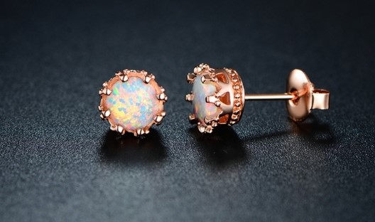 Chelsea & Co. Fire Opal Crown Stud Earrings in 18K Rose Gold Filled $15.00 (Price elsewhere $539.00)