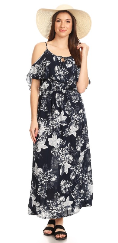 Bella Berry Floral Printed Maxi Dress Navy $25.00 (Price elsewhere $61.00)