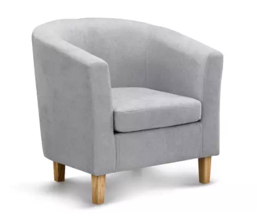 Shangri-La Myrna Fabric Tub Lounge Chair (Ash Grey) $119 + FREE SHIPPING (Was $169)