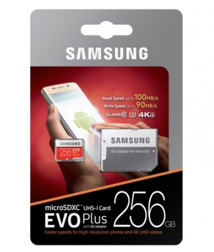 Samsung EVO Plus 256GB Class 10 Micro SDXC with SD Adapter MB-MC256GA, 100MB/s, 4K, U3 $139.00 (RRP $249.00)