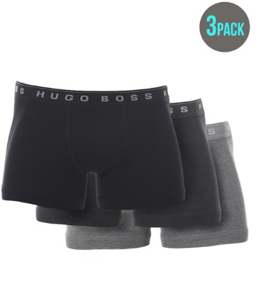 Hugo Boss 3 Pack Stretch Cotton Boxer Brief Heather Grey, Open Grey, and Black $59.00 (RRP $89.95)