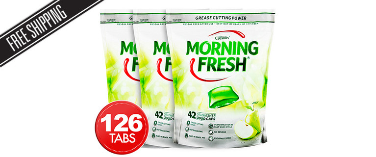 Enjoy Fresh and Clean Dishes Every Day with This 126 Pack of Morning Fresh Dishwashing Liquid Caps in Apple! Only $26