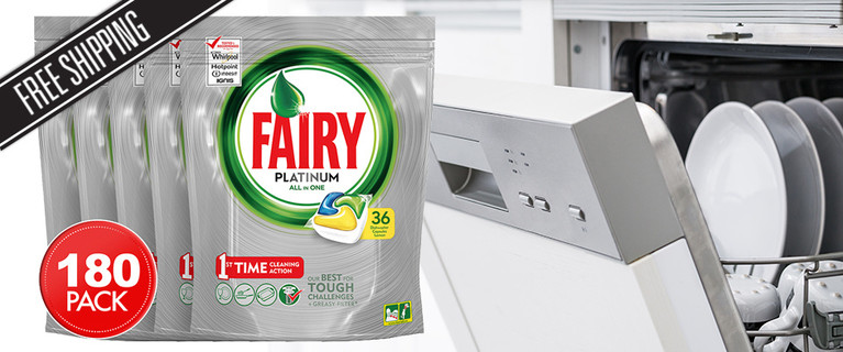 Make Life A Little Easier with This 180-Pack Fairy Platinum Dishwashing Capsules! Only $59.99 with Free Shipping