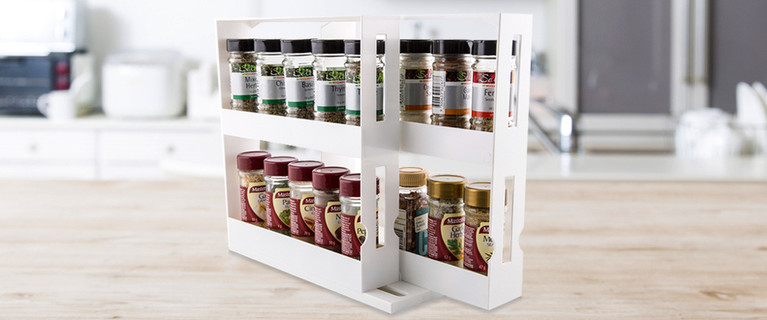 Save Space in Your Pantry with a Slide ‘N Store Cabinet Organiser. Racks Can Hold Up To 20 Standard Size Herb & Spice Jars! Only $9.99