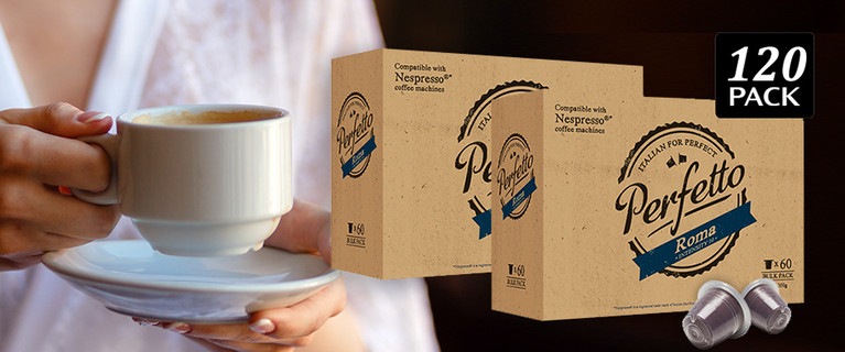 Enjoy a Delicious Aromatic Coffee at Home with 120 Perfetto Coffee Capsules! Only $35