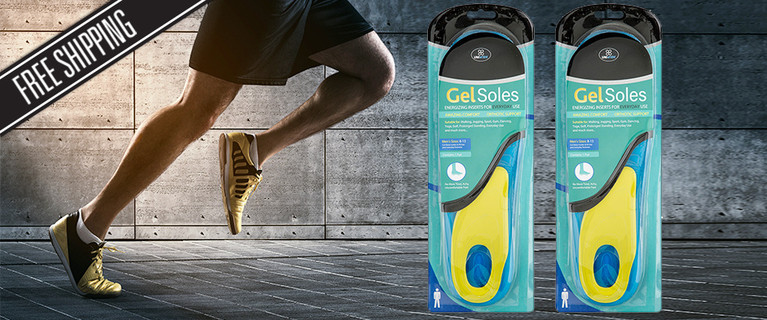 2 x Men’s Gel Soles Single Pair Shock Absorbing for All-Day Comfort Only $19.99