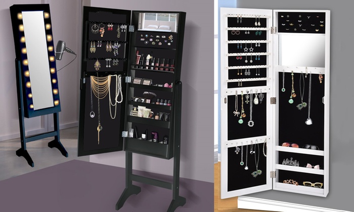 From $79 for a Mirrored Jewellery Cabinet in Choice of Colour