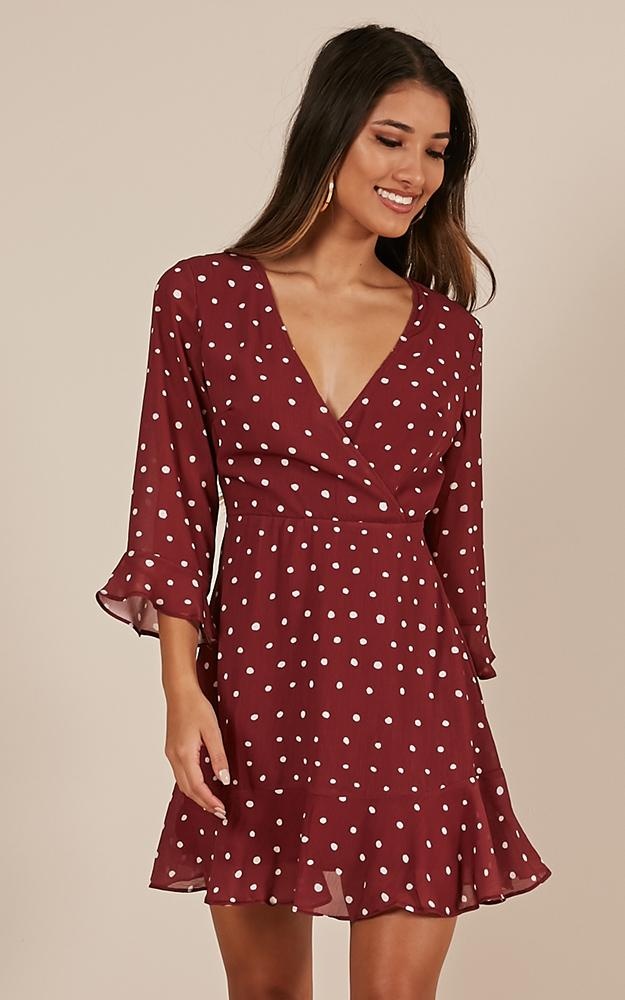 Be A Classic dress in wine print AU$69.95