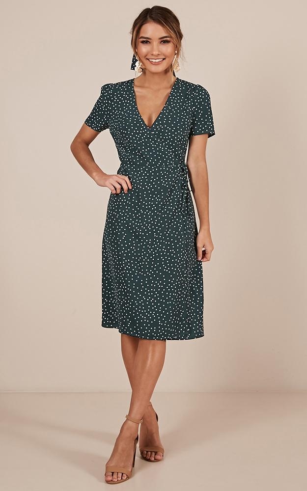 Great Insight Dress in emerald spot US$53.95