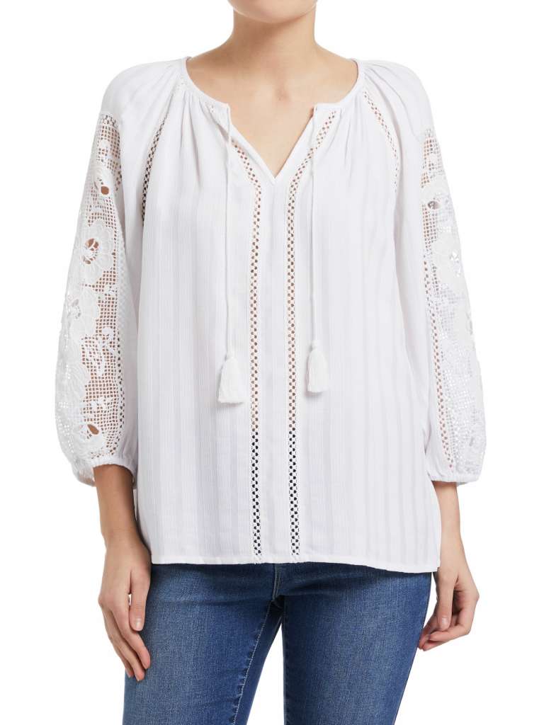 Crochet Trim Blouse $99.95