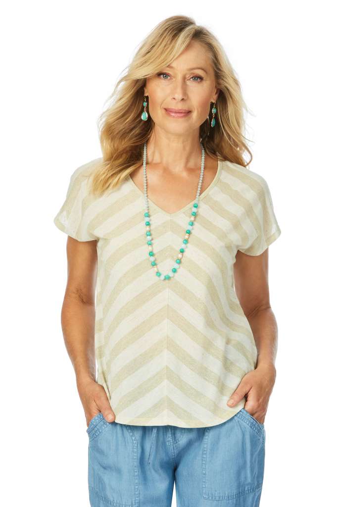 W.Lane Lurex Stripe Tee $15.00