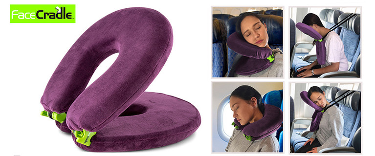 Finally Get Some Rest on Long Haul Flights with This Awesome and Super Comfortable FaceCradle Travel Pillow! Only $39