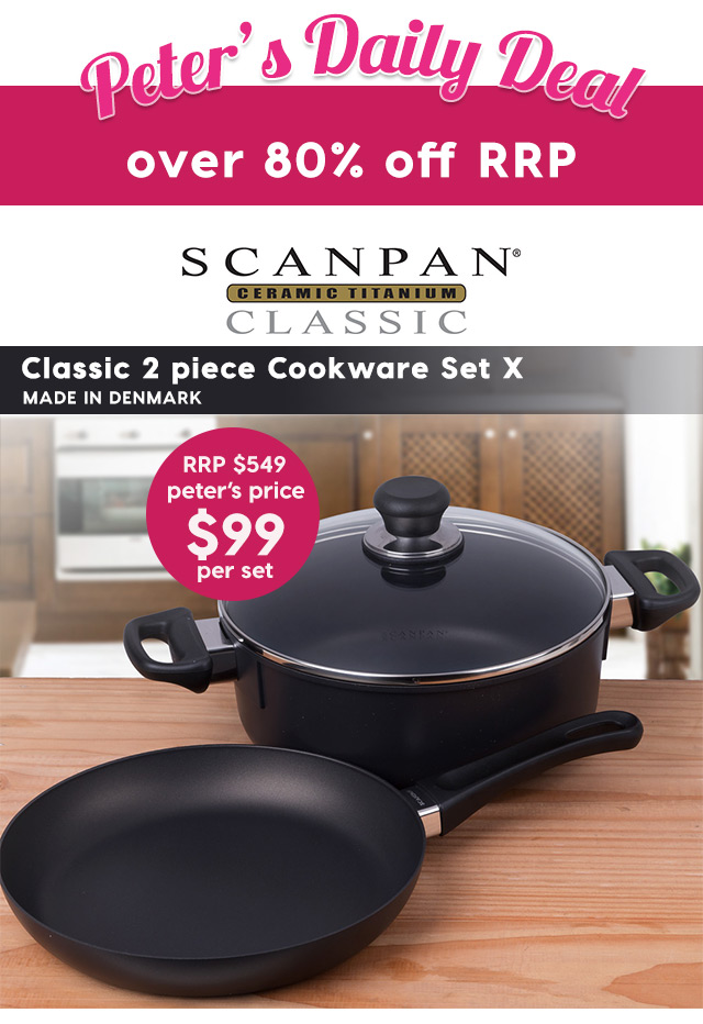 Over 80% off RRP – Scanpan Classic 2 Piece Cookware Set X. Peter’s Price $99