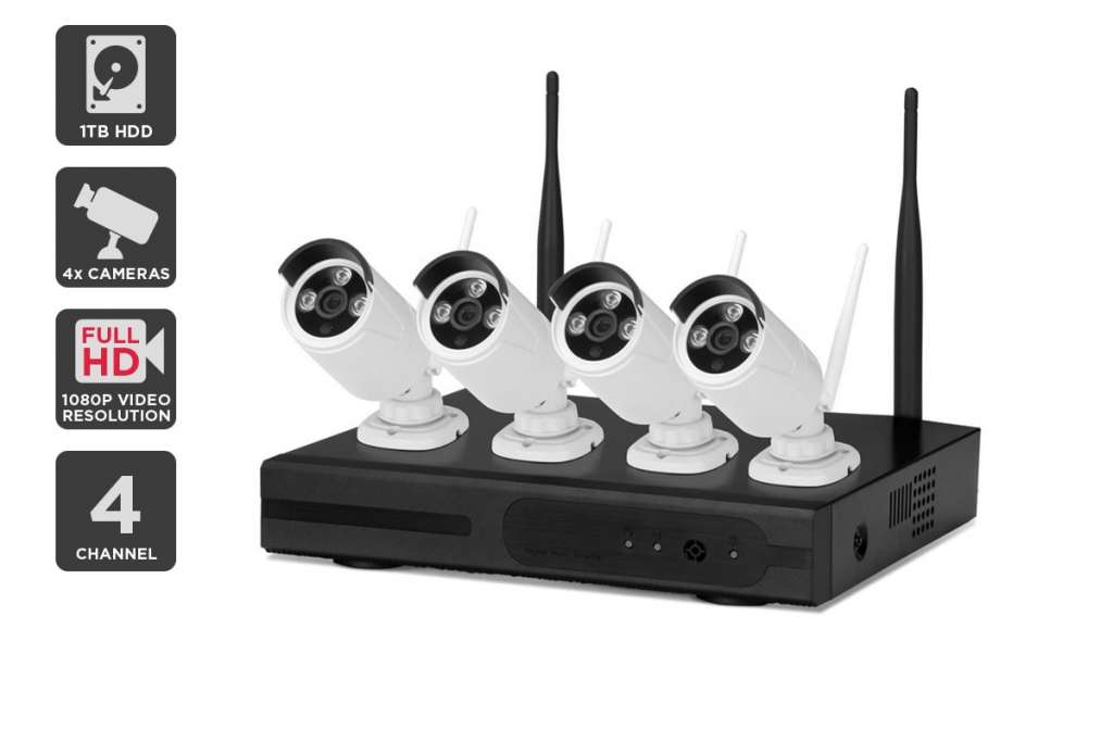 Kogan 1080P 1TB Security System with 4 Wireless Cameras $329