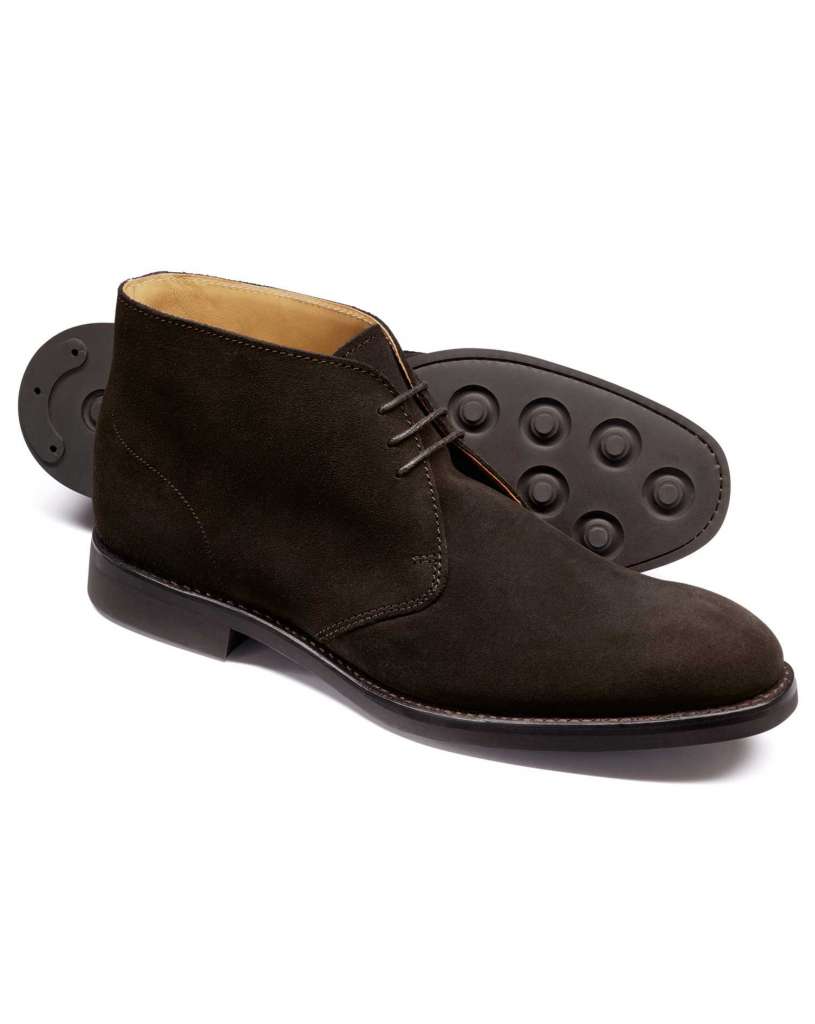 Dark brown suede Goodyear Welted chukka boots  $‌260.00