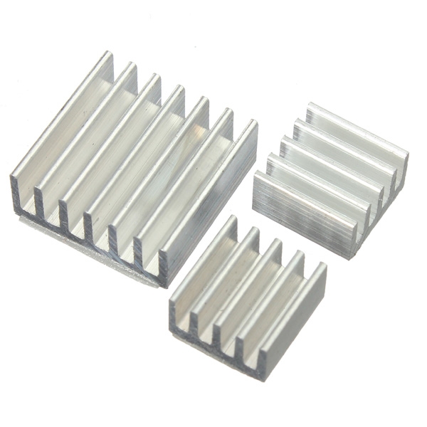 3pcs Adhesive Aluminum Heat Sink Cooler Kit For Cooling Raspberry Pi US$0.99