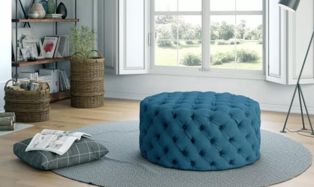 20% OFF | Marken Large Round Ottoman Now $479.00 (Was $599.00)