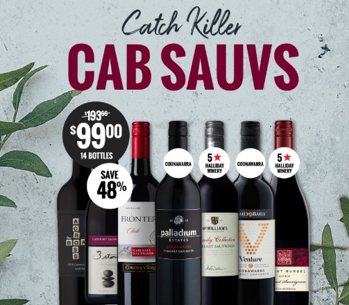 Just $99! Catch 14 Killer Cab Sauvs (+ FREE DELIVERY) for a Steal Now!