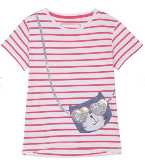 bluezoo – ‘Girls’ pink cat applique t-shirt Now $7.20 (Was $14.40)